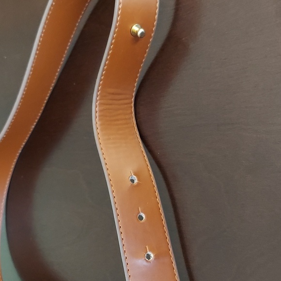 LAUREN Ralph Lauren Brown Faux Leather Belt with Goldtone Ring Detail Size 4 - Picture 9 of 15